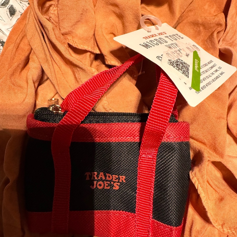 Red and Black Checkered Mini Bag with Logo